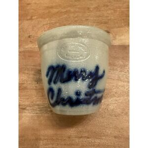 Vintage 1988 Beaumont Brothers Pottery Merry Christmas Crock  Christmas‎ 4"x4.5"